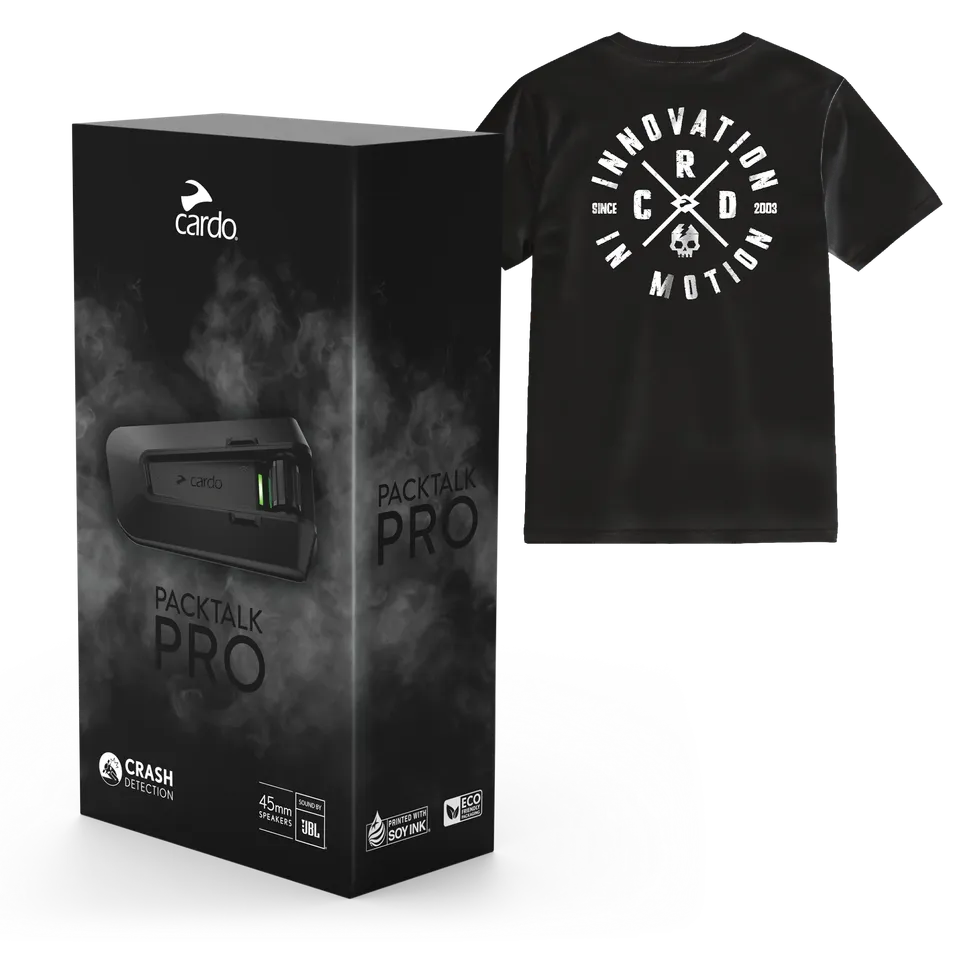 cardo-packtalk-pro-helm-headset-single-bundle-mit-t-shirt-l image 1